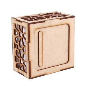 Boîte à mouchoirs en bois artisanale moderne avec support pour la décoration intérieure, design découpé au laser, autoportante pour la décoration de la maison - Product Image 5