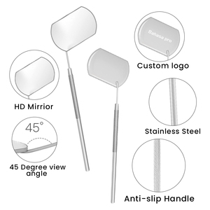 Professional <b>Square</b> Silver Eyelash <b>Mirror</b> Stainless Steel Custom Logo Lash <b>Mirror</b> Beauty Instrument - Product Image 4