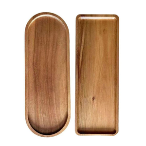 Rectangular Wooden Serving Plate Rectangle Minimalist Design Solid Color Durable Handmade Dishes & Plates oval plate - Product Image 3