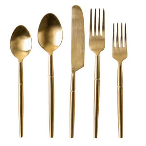 Ensemble de couverts en or champagne, couverts en acier inoxydable de luxe pour usage hôtelier, ensemble de couverts en or, couverts en acier inoxydable poli miroir - Product Image 2