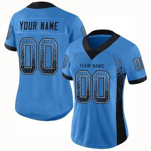 Camiseta de Fútbol Personalizada en Azul Polvo, Negro y Gris, Estilo Drift, Impresión por Sublimación, Uniforme Corto de Secado Rápido para Equipo - Product Image 2