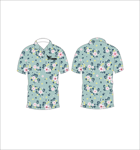 <b>Mens</b> Blue Floral Print Polo <b>Shirt</b> Short Sleeve Casual Summer Golf Polo Lightweight <b>Collared</b> Fashion <b>Shirt</b> - Product Image 4