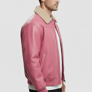 Best Design High Zipper Winter Winter <b>Jacket</b> <b>Men</b> Customized New Fashion <b>Men</b> <b>Leather</b> <b>Jacket</b> High Quality <b>Brown</b> Canvas Fabric - Product Image 3