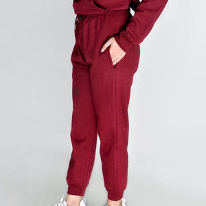 Custom Design Winter Solid Casual Sportswear Womens Long Sleeve <b>Hoodie</b> Sweatpants Tracksuit Streetwear Pullover Set 100% Cotton - Product Image 5