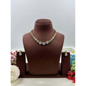 Indian Ethnic Vaishali Victorian Delicate Necklace-Casual Bohemia Lampwork Glass & Agate Stone Link Chain - Product Image 2