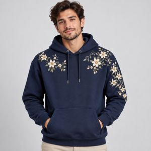 Sudaderas con capucha de forro polar para hombre con logotipos bordados personalizados, forro suave y costuras resistentes para ropa promocional - Product Image 1
