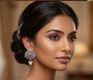 DIVYORO RUBY PEACOCK PEARL DROP - Product Image 3