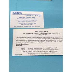 Transducteur de pression Setra 264120-23, 0-5,0 pouces WC - Équipements et pièces semi-conductrices d'occasion fiables à l'échelle mondiale chez - Product Image 4