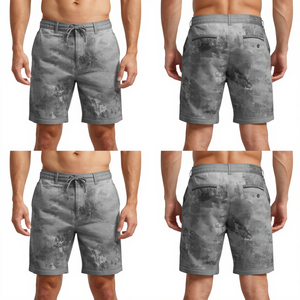 Pantalones Cortos Vintage para Hombre con Detalles Artísticos Abstractos, Construcción Casual Premium y Estilo Moderno - Product Image 4