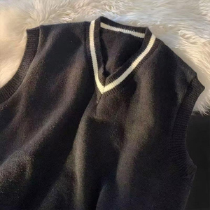 Gilet cardigan tricoté à col en V pour homme, pull pour tout-petits garçons, à porter au quotidien, uniforme scolaire, Spandex/Coton - Product Image 6