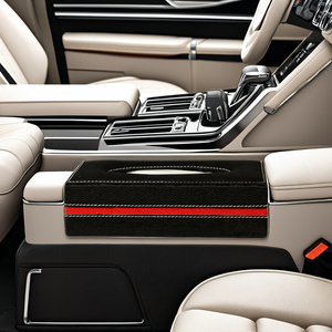 AMATO - Dispensador de Pañuelos Portátil Premium para Coche, Color Negro y Amarillo |   Portapañuelos de Cuero PU para Accesorios Interiores de Automóviles - Product Image 3