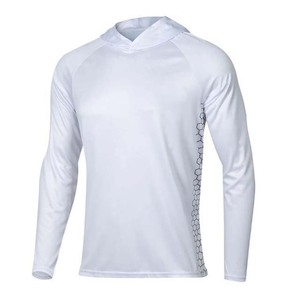 Chemise de pêche à manches longues pour homme, à capuche, motif imprimé bleu dégradé, UPF 50, anti-UV, séchage rapide, vêtements de sport d'extérieur - Product Image 3