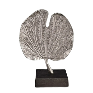 Escultura Metálica con Base de Mármol Negro, Adorno de Mesa Circular de Aluminio Plateado de Lujo para Decoración del Hogar, Hotel u Oficina - Product Image 2