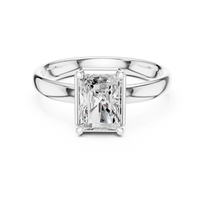 Bague de fiançailles et de mariage solitaire pour femme en argent sterling 925 avec moissanite taille émeraude, bijoux fins de qualité supérieure, bague solitaire élégante - Product Image 2