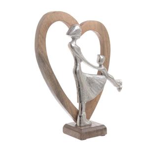Figurine décorative en bois d'oiseaux amoureux avec découpes en forme de cœur, décoration de table, ornement moderne sur le thème des animaux pour salon - Product Image 3