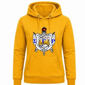 Women Custom Greek Gold Yellow Drawstring Hoodie Embroidered Crest Pullover <b>Long</b> Sleeve Hooded <b>Sweatshirt</b> Sorority College - Product Image 1