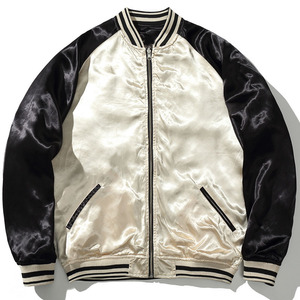 Wholesale Custom <b>Canvas</b> Bomber <b>Jacket</b> with Stand Collar and Front Logo Embroidered Satin Lining for Men - Product Image 1