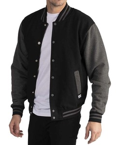 แจ็คเก็ตเบสบอลวาร์ซิตี้ผู้ชายทรงโอเวอร์ไซส์ ผ้าฝ้ายแท้ 100% คุณภาพสูงจากโรงงาน พร้อมปักโลโก้ตามสั่ง สำหรับฤดูหนาว - Product Image 2