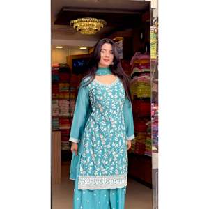 Top de fiesta hermosa para mujer-Conjunto Palazzo y Fancy Dupatta - Product Image 5