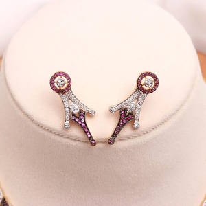 Juego de Joyería de Diseño con Baño de Oro de 22K, Forma Redonda, Estilo Diamante CZ, para Bodas, Fiestas y Eventos Festivos - Product Image 3