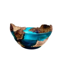 Bol artisanal personnalisé en résine époxy et bois d'acacia, sans BPA, écologique, compatible lave-vaisselle, sans plomb, léger, de luxe pour la maison