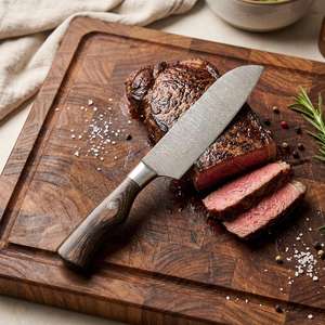 Cuchillo de Chef de Acero de Damasco de 8 Pulgadas con Hoja Recta, Mango de Madera con Incrustaciones de Resina, Grado Industrial, 2 Hojas, para Uso en Cocina - Product Image 6