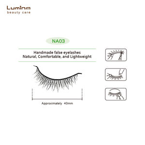 Pestañas Postizas Hechas a Mano de Alta Calidad NA03 al por Mayor con Efecto 3D, Autoadhesivas y Reutilizables para Mayoristas en Línea, Estilo Natural - Product Image 2