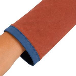 Conjunto de Pijama Corto de Manga Larga para Mujer, Color Marrón Óxido y Azul, Estampado Geométrico, Tejido de Algodón Suave, Pantalones Anchos, Ropa de Dormir OEM - Product Image 6