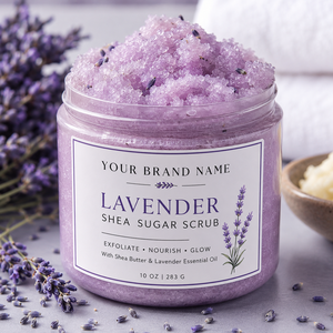 OEM Private Label Organic Lavender Shea Sugar <b>Body</b> <b>Scrub</b> Deep Exfoliating Moisturizing <b>Body</b> Polish for Wholesale Bulk Supply - Product Image 3
