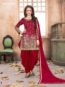 Última colección de ropa festiva de alta calidad: Conjunto de traje Salwar de seda Tapeta con trabajo de espejo, proveedor de ropa étnica de la India. - Product Image 2
