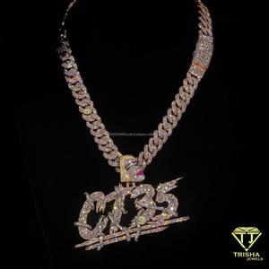 Sparkling Dragon Pendant <b>Necklace</b> With Iced Cuban Link <b>Chain</b> Luxury Hip Hop Jewelry Accessory - Product Image 1