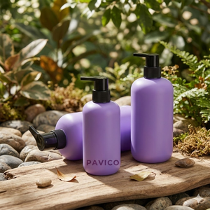 Botellas de Plástico PET Cilíndricas de Color Personalizado Pavico Vietnam con Bomba Negra para Champú, Crema Facial, Desinfectante de Manos - Envases Cosméticos - Product Image 6