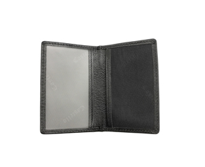 Castello Slim Card Case <b>Wallet</b> New Arrival Open Closure Made Vegetable Tanned Leather Polyester Lining Black Brown - Product Image 3