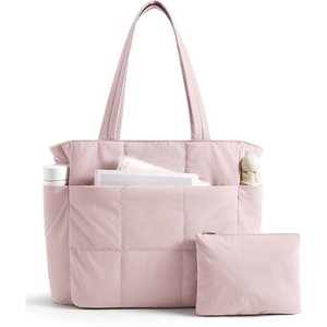 Women’s Quilted <b>Tote</b> Bag, 15.6 Inch Laptop Work Handbag, Top Handle Shoulder <b>Tote</b> with Pocket for Office, Business, Travel - Product Image 6