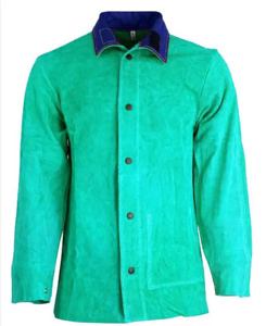 Veste de soudeur en cuir de vachette ignifuge, résistante aux étincelles, avec poches accessibles, fermeture à boutons sur les poignets, vêtements de sécurité - Product Image 2