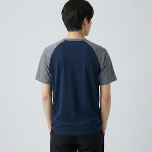 T-shirt décontracté à manches raglan, design sportif avec manches contrastées, pour homme et femme, col rond, manches courtes, respirant - Product Image 3