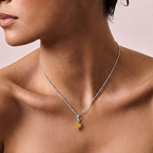 Collar con Colgante de Plata de Ley con Forma de Corazón y Cadena de Piedras, Joyería de Moda para Mujer, Cristal Geométrico de Lujo, para Aniversario de Bodas - Product Image 3