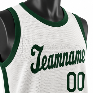Conjunto de Uniforme de Baloncesto Blanco y Verde Personalizado, Fabricante de Marca Privada OEM ODM - Product Image 6