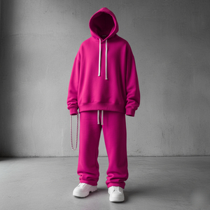 Custom Two Piece Sweatpants and Hoodie Set <b>Men</b> Custom Heavyweight Oversized Fleece <b>Pullover</b> Hoodie <b>Men</b> Tracksuits - Product Image 5