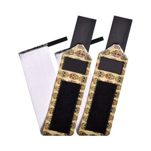 Bandes de poignet imprimées motif crâne pour haltérophilie, sublimation, mélange de polyester, soutien pour entraînement de musculation en salle de sport - Product Image 3