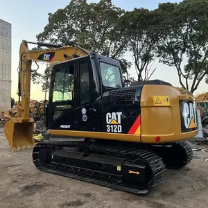 Equipo de movimiento de tierra Usado Caterpillar Cat 312D Excavadora 12T Máquina de zanjadora pequeña Excavadora barata de servicio pesado