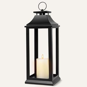 Lanterne décorative en métal noir de fabrication fiable pour la maison, le jardin et l'éclairage de mariage - Product Image 1