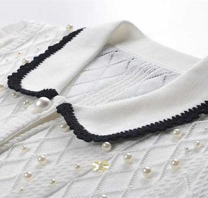 Cárdigan de punto transpirable estilo Old Money con perlas para hombre, suéter con cuello en V y botones, diseño de rombos, prendas de punto formales, EE. UU. - Product Image 2