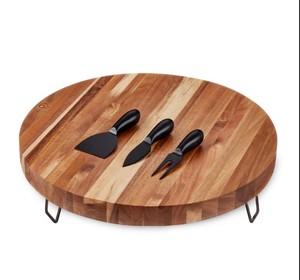 Plateau à charcuterie en bois artisanal, ensemble de couteaux à fromage, outils à fromage en acier inoxydable de qualité supérieure, plateau de service pour la maison et la cuisine - Product Image 1