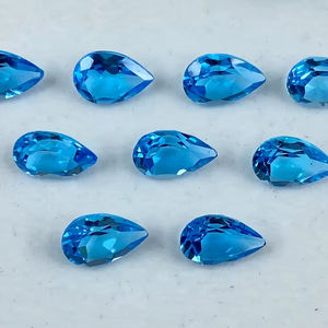 พลอยบลูโทแพซสวิสทรงลูกแพร์เจียระไน  ขนาดมาตรฐาน สำหรับทำเครื่องประดับ - Product Image 1