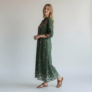 Robe Kurti florale bohème verte pour femme, pour les fêtes de mariage - Product Image 1