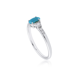 Bague de fiançailles Ivaan Jewels en argent sterling 925 avec pierre précieuse turquoise et accents de zircon cubique, bijoux tendance pour femmes - Product Image 5