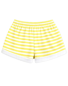 Ensemble crop top et short rayé jaune et blanc personnalisé pour femme – Tenue décontractée d'été deux pièces avec taille élastique – Vêtements de détente et streetwear OEM - Product Image 6