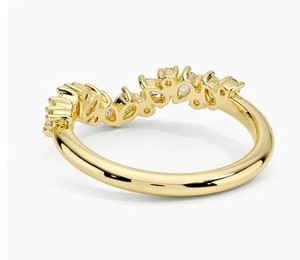 Bague de mariage en diamant à courbe profilée en forme de V LR - Product Image 3