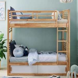 เตียงสองชั้นไม้สนแท้ทันสมัย ขนาดใหญ่ พร้อมที่เก็บของสำหรับเด็ก - Product Image 1